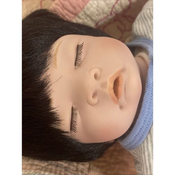 Paradise Galleries Laura Lee Eagles Newborn Reborn Baby Black Hair Numbered Sign - Picture 4 of 16